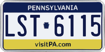 PA license plate LST6115