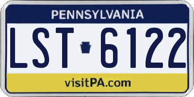 PA license plate LST6122