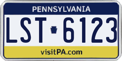 PA license plate LST6123