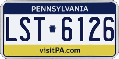 PA license plate LST6126