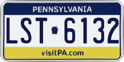 PA license plate LST6132