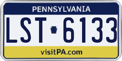 PA license plate LST6133
