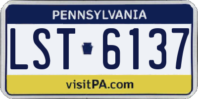 PA license plate LST6137