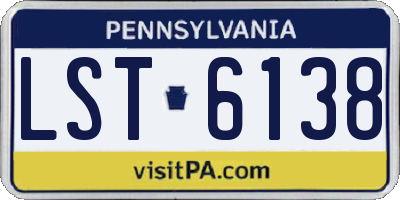 PA license plate LST6138