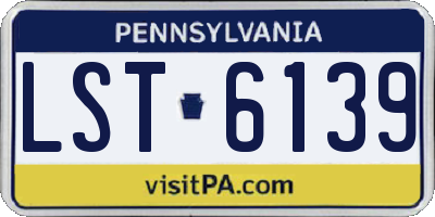 PA license plate LST6139
