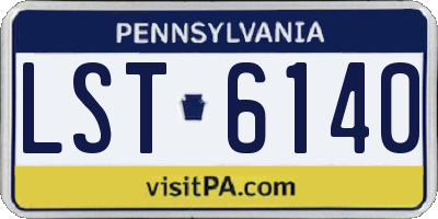 PA license plate LST6140