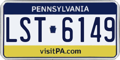 PA license plate LST6149