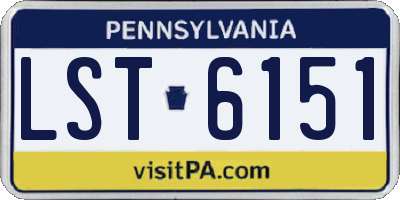 PA license plate LST6151
