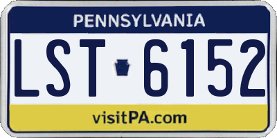 PA license plate LST6152