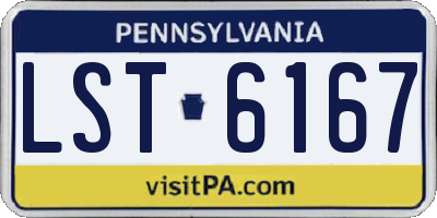 PA license plate LST6167