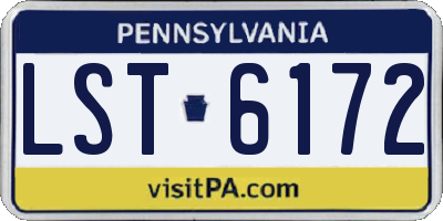 PA license plate LST6172