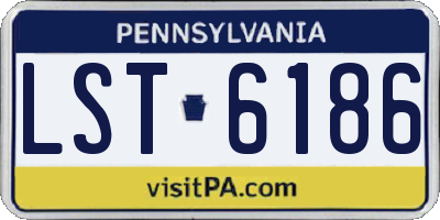 PA license plate LST6186