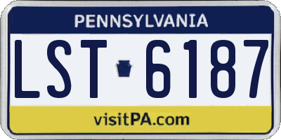 PA license plate LST6187