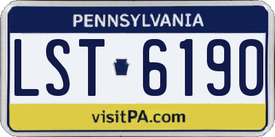 PA license plate LST6190