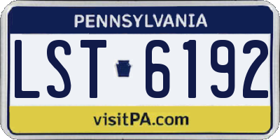 PA license plate LST6192