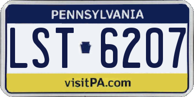 PA license plate LST6207