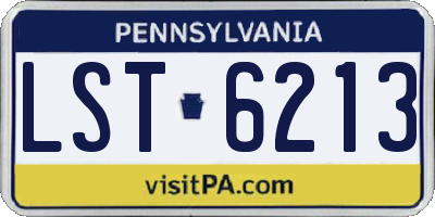 PA license plate LST6213