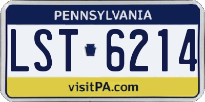 PA license plate LST6214