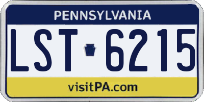 PA license plate LST6215