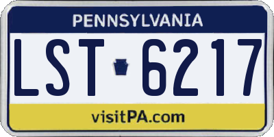 PA license plate LST6217