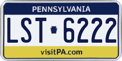 PA license plate LST6222