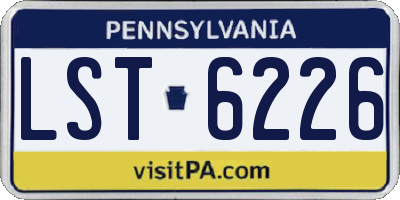 PA license plate LST6226