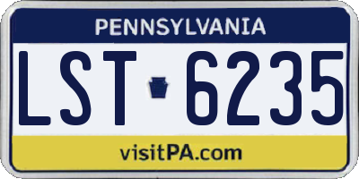 PA license plate LST6235