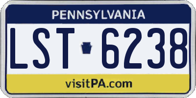 PA license plate LST6238