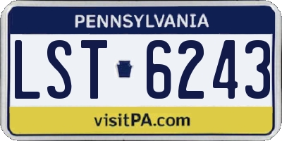 PA license plate LST6243
