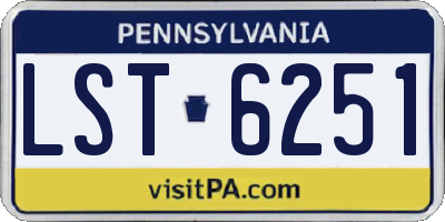 PA license plate LST6251
