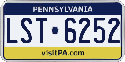 PA license plate LST6252