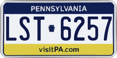 PA license plate LST6257