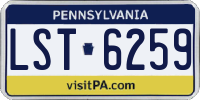 PA license plate LST6259