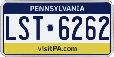 PA license plate LST6262