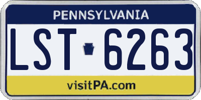 PA license plate LST6263