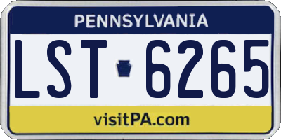PA license plate LST6265