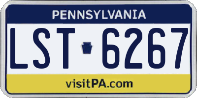 PA license plate LST6267