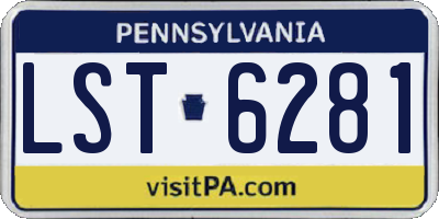 PA license plate LST6281