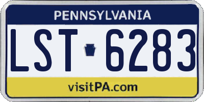 PA license plate LST6283