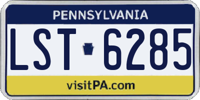 PA license plate LST6285
