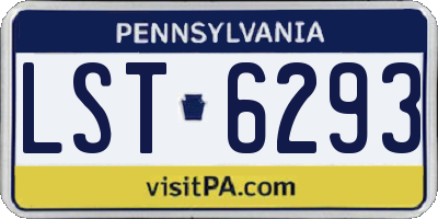 PA license plate LST6293