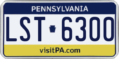 PA license plate LST6300