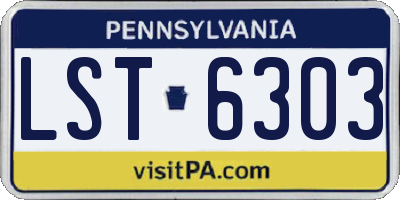 PA license plate LST6303