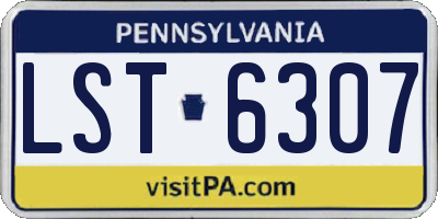 PA license plate LST6307