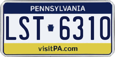 PA license plate LST6310