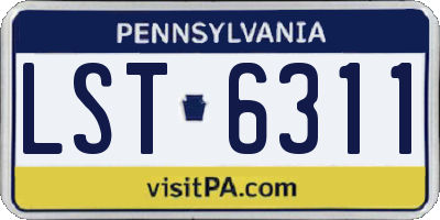 PA license plate LST6311