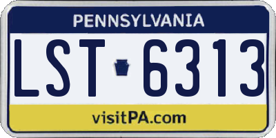 PA license plate LST6313