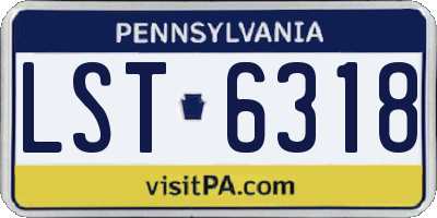 PA license plate LST6318
