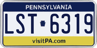 PA license plate LST6319