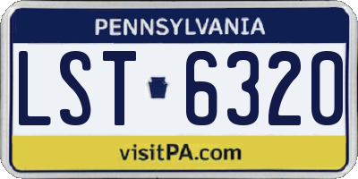 PA license plate LST6320